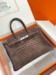 Женская крокодиловая сумка Hermes Birkin 25 cm