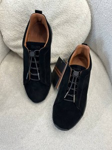 Мужские замшевые кроссовки Zegna черные