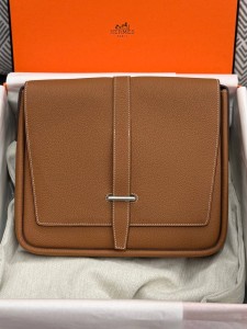 Мужская сумка мессенджер Hermes коричневая