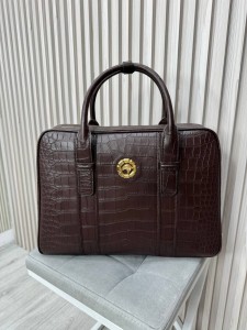 Мужской портфель из коди крокодила Stefano Ricci шоколадный