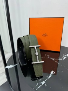 Мужской ремень Hermes зеленый