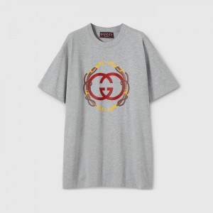 Женская футболка Gucci серая Женская футболка Gucci серая