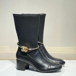 Женские мини сапоги Chanel черные