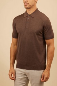 Мужское поло Tom Ford коричневое Мужское поло Tom Ford коричневое