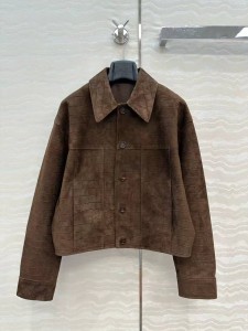 Женская замшевая куртка Loro Piana шоколадная