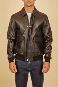 Мужская кожаная куртка Brunello Cucinelli