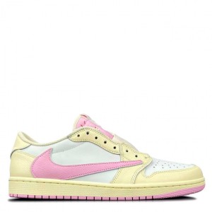 Женские кеды Travis Scott X Air Jordan 1 OG Muslin Shy Pink Женские кеды Travis Scott X Air Jordan 1 OG Muslin Shy Pink