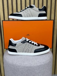 Мужские текстильные кеды Hermes черные