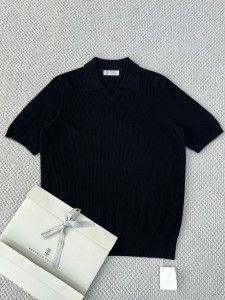Мужское поло Brunello Cucinelli  черное