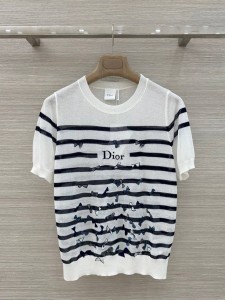 Женская трикотажная футболка Christian Dior белая