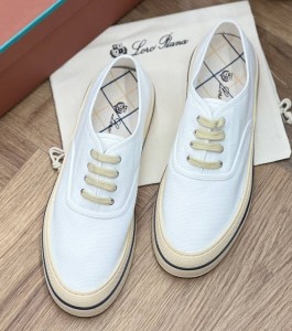 ЖЕНСКИЕ КЕДЫ ИЗ ТЕКСТИЛЯ LORO PIANA NANTUCKET WALK БЕЛЫЕ