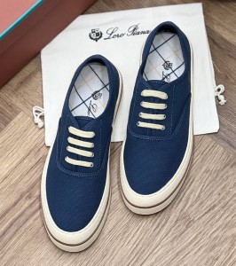 ЖЕНСКИЕ КЕДЫ ИЗ ТЕКСТИЛЯ LORO PIANA NANTUCKET WALK СИНИЕ