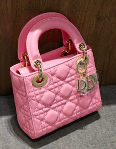 КОЖАНАЯ СУМОЧКА CHRISTIAN DIOR LADY MINI РОЗОВАЯ 17 СМ