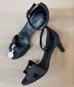 КОЖАНЫЕ БОСОНОЖКИ HERMES JOY 70 ЧЕРНЫЕ