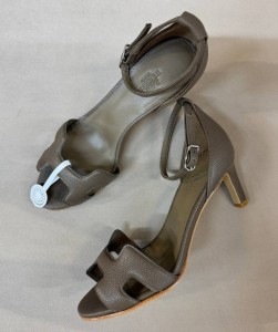 КОЖАНЫЕ БОСОНОЖКИ HERMES JOY 70 СЕРЫЕ