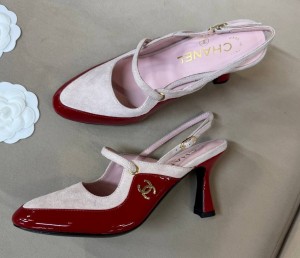ЖЕНСКИЕ ТУФЛИ CHANEL БЕЛЫЕ С КРАСНЫМ