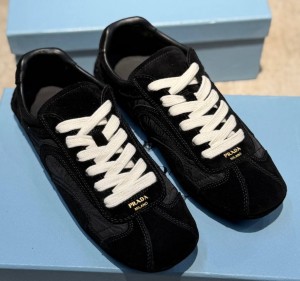 КРОССОВКИ PRADA MONTECARLO RE-EDITION 2005 ИЗ ЗАМШИ И НЕЙЛОНА RE-NYLON ЧЕРНЫЕ