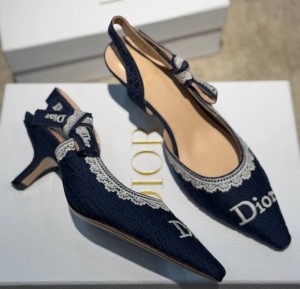 ЖЕНСКИЕ ТУФЛИ CHRISTIAN DIOR J'ADIOR СИНИЕ НА СРЕДНЕМ КАБЛУКЕ