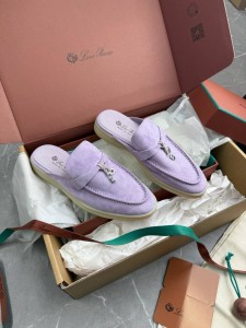 ЖЕНСКИЕ ЗАМШЕВЫЕ МЮЛИ LORO PIANA СИРЕНЕВЫЕ
