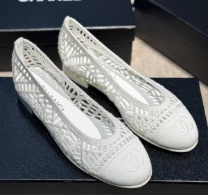 ВЯЗАНЫЕ БЕЛЫЕ БАЛЕТКИ CHANEL