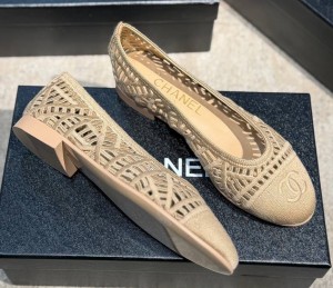 ВЯЗАНЫЕ БЕЖЕВЫЕ БАЛЕТКИ CHANEL