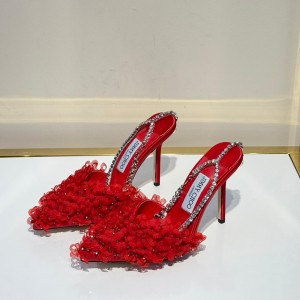 ЖЕНСКИЕ БОСОНОЖКИ JIMMY CHOO КРАСНЫЕ