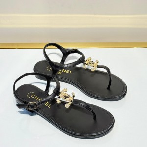 ЖЕНСКИЕ БОСОНОЖКИ CHANEL ЧЕРНЫЕ