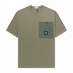 МУЖСКАЯ ФУТБОЛКА STONE ISLAND ХАКИ