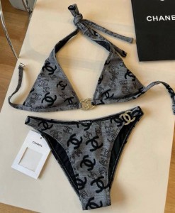 ЖЕНСКИЙ КУПАЛЬНИК CHANEL СЕРЫЙ