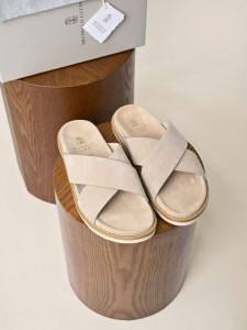 МУЖСКИЕ ШЛЕПАНЦЫ BRUNELLO CUCINELLI БЕЖЕВЫЕ