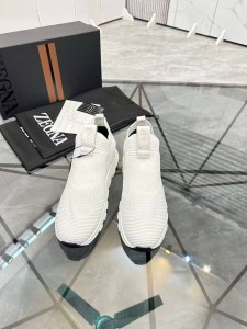 МУЖСКИЕ ТЕКСТИЛЬНЫЕ КРОССОВКИ ZEGNA БЕЛЫЕ
