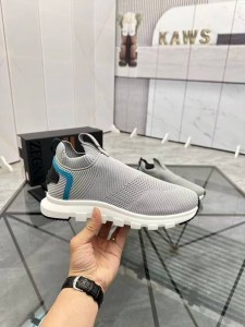 МУЖСКИЕ ТЕКСТИЛЬНЫЕ КРОССОВКИ ZEGNA  СЕРЫЕ