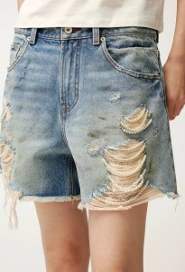 ЖЕНСКИЕ ДЖИНСОВЫЕ ШОРТЫ С БУСАМИ ALEXANDER WANG