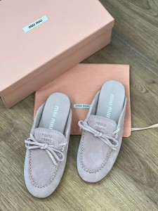 ЖЕНСКИЕ ЗАМШЕВЫЕ МЮЛИ MIU MIU РОЗОВЫЕ