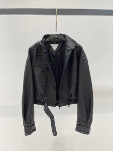 ЖЕНСКАЯ КОЖАНАЯ КУРТКА BOTTEGA VENETA ЧЕРНАЯ