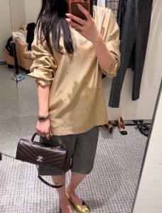 ЖЕНСКАЯ РУБАШКА CHANEL ЗОЛОТИСТАЯ
