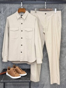 МУЖСКОЙ ЛЬНЯНОЙ КОСТЮМ ZEGNA МОЛОЧНАЯ