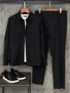 МУЖСКОЙ ЛЬНЯНОЙ КОСТЮМ ZEGNA  ЧЕРНЫЙ
