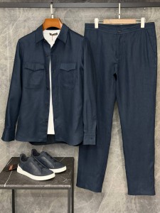 МУЖСКОЙ ЛЬНЯНОЙ КОСТЮМ ZEGNA  СИНИЙ