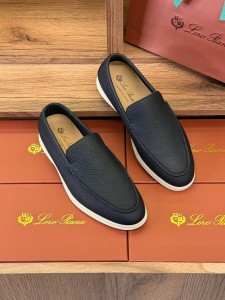 МУЖСКИЕ КОЖАНЫЕ ЛОФЕРЫ LORO PIANA ЧЕРНЫЕ