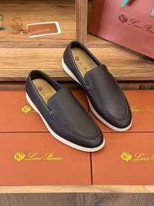 МУЖСКИЕ КОЖАНЫЕ ЛОФЕРЫ LORO PIANA ШОКОЛАДНЫЕ
