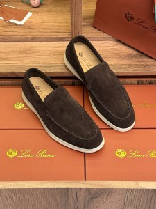 МУЖСКИЕ ЗАМШЕВЫЕ ЛОФЕРЫ LORO PIANA ШОКОЛАДНЫЕ