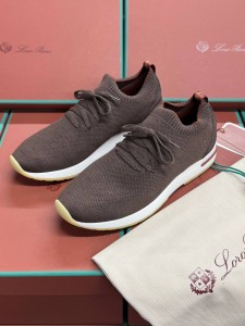 МУЖСКИЕ ТЕКСТИЛЬНЫЕ КРОССОВКИ LORO PIANA ШОКОЛАДНЫЕ