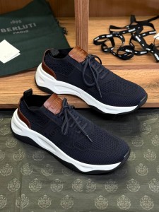 МУЖСКИЕ ТЕКСТИЛЬНЫЕ  КРОССОВКИ BERLUTI СИНИЕ