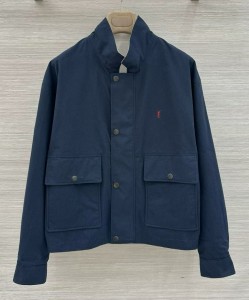 ЖЕНСКАЯ ДВУСТОРОННЯЯ КУРТКА SAINT LAURENT СИНЯЯ С БЕЛЫМ