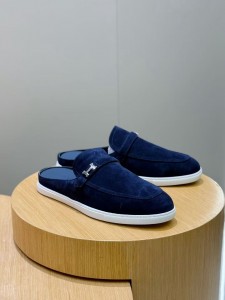 МУЖСКИЕ ЗАМШЕВЫЕ МЮЛИ HERMES СИНИЕ