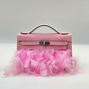 ЖЕНСКАЯ СУМКА HERMES POCHETTE РОЗОВАЯ