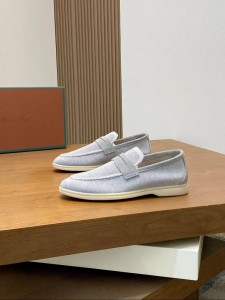 МУЖСКИЕ ЛОФЕРЫ LORO PIANA СЕРЫЕ