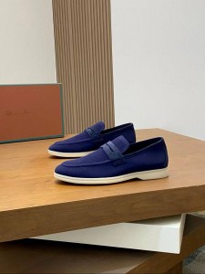 МУЖСКИЕ ЛОФЕРЫ LORO PIANA СИНИЕ