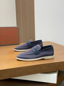 МУЖСКИЕ ЛОФЕРЫ LORO PIANA СЕРЫЕ